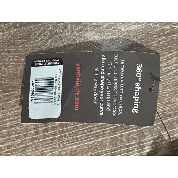 Yummie Tummie blue cotton wow leggings shape wear tummy taming L - Picture 5 of 7